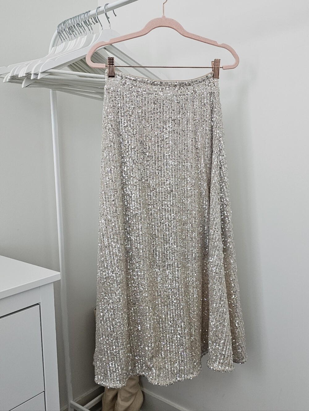 H&M Sequin Midi Skirt
